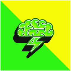 Brainstorm Green and yellow modern 3d vector icon logo