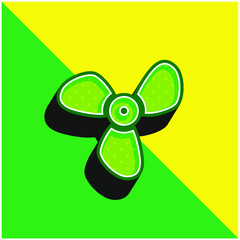 Big Propeller Green and yellow modern 3d vector icon logo