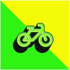 Bicycle Green and yellow modern 3d vector icon logo