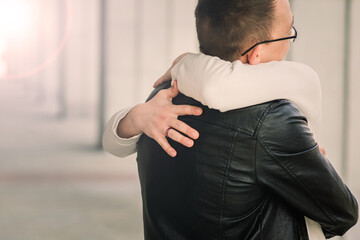 Romantic gay couple at the city, lgbt, homosexual love