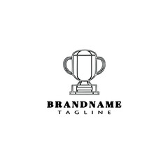 cute trophy logo cartoon icon vector illustration