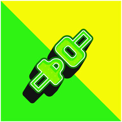 Airplane Security Belt Green and yellow modern 3d vector icon logo