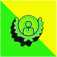 Award Green and yellow modern 3d vector icon logo