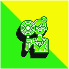 Auditor Green and yellow modern 3d vector icon logo