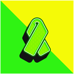 Awarennes Lace Green and yellow modern 3d vector icon logo