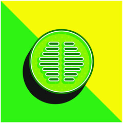 Bathroom Drainage Of Circular Shape Green and yellow modern 3d vector icon logo