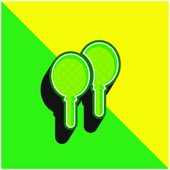 Balloons Green and yellow modern 3d vector icon logo