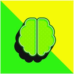 Brain Green and yellow modern 3d vector icon logo