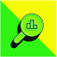 Analysis Green and yellow modern 3d vector icon logo