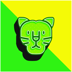 Black Panther Green and yellow modern 3d vector icon logo