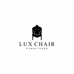 Illustration luxury chair design interior home logo design vector