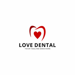 Creative modern Health Logo design vector template love Dental clinic Logotype