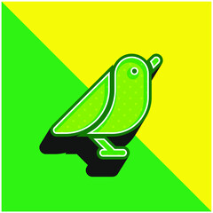 Bird Green and yellow modern 3d vector icon logo