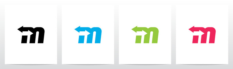 Exchange Arrows On Letter Logo Design M