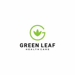 Modern natural leaves nature G icon design logo concept icon template