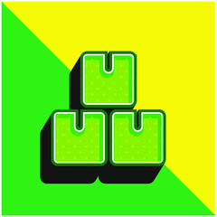 Boxes Green and yellow modern 3d vector icon logo