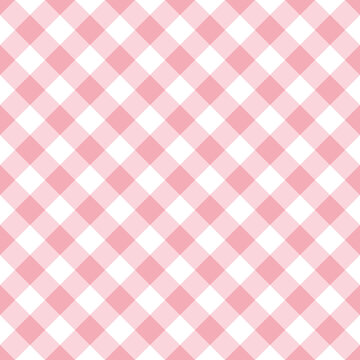 Pink vichy pattern for spring summer. Seamless pastel light gingham vector background for Easter holiday picnic blanket, tablecloth, napkin, towel, other modern fashion fabric print.