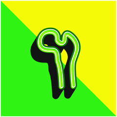 Bone Structure Tip Green and yellow modern 3d vector icon logo