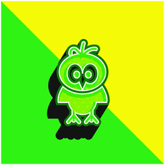 Bird Green and yellow modern 3d vector icon logo