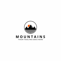Creative modern Illustration Simple Mountain Logo Design Vector