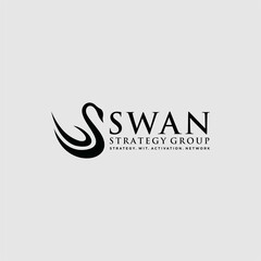 luxury swan logo for company 