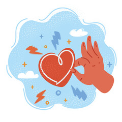 Vector illustration of Heart in Hand