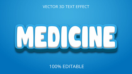 Medicine 3D text effect creative design 
