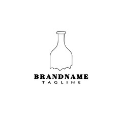 broken bottle logo icon design template vector