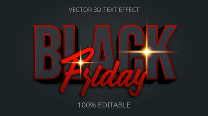 Fototapeta na wymiar Black Friday 3D Editable text effect 