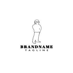 Fototapeta premium bouncer logo cartoon icon design template black isolated vector illustration