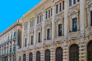 Obraz premium Antique building view in Old Town Catania, Italy