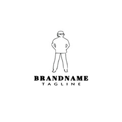 bouncer logo cartoon icon design template isolated vector illustration