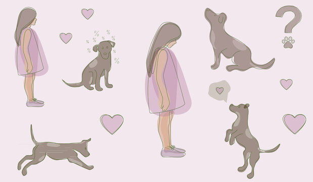 stikerpac dog with girl