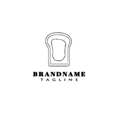 simple bread cartoon logo icon design template black isolated vector illustration