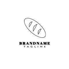bread cartoon logo icon flat template black isolated vector illustration