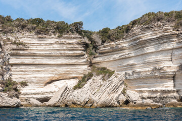 limestone cliff at bonifaccio in corsica