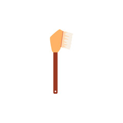 Sweeping brush for archeological excavation, vector illustration isolated.