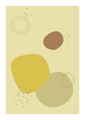 Boho aesthetic abstract botanical wall art poster prints. Scandinavian design, neutral natural colors. Bohemian collage wall prints. Mid Century Modern design. Plant posters. Vector illustration
