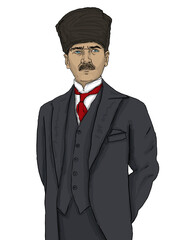 portrait of Mustafa Kemal Ataturk