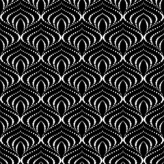 Vector geometric seamless pattern. Modern geometric background with figured tiles from dots.