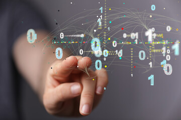 Obraz premium Technology background. Big data concept. Binary