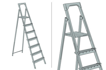 construction ladder illustration isolated on a white background