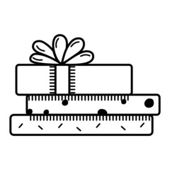 Gift box with ribbon. Christmas and a Happy New Year. 