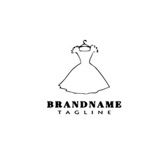 bridesmaid logo cartoon icon cute template black isolated vector illustration