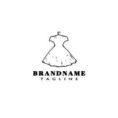 cute bridesmaid logo cartoon icon design template black isolated vector illustration