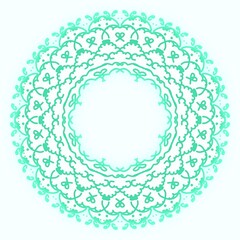 レースのリース　グリーン×ホワイト