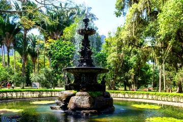 Fotobehang Rio de Janeiro Old fountain in the Botanical Garden of Rio de Janeiro, Brazil