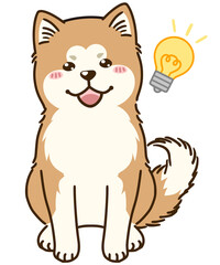 思い付く秋田犬