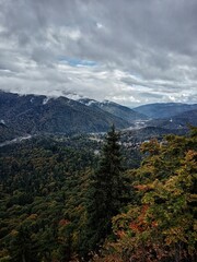 View of Romanian Carpathian mountains