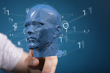 Silhouette of a 3d human head